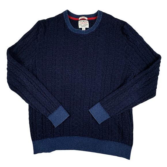 Lucky Brand Other - Lucky Brand True Indigo Cable Knit Sweater Men's L Blue Casual Preppy